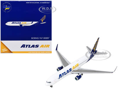 Boeing 767-300ER Commercial Aircraft Atlas Air White and Blue 1/400 Diecast Model Airplane by GeminiJets