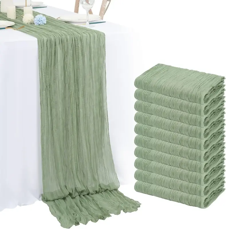 1 6 10 20 30 Pack 10Ft Cheesecloth Table Runner 20x120 Inch Boho Romantic Gauze Table Runner Cheese Cloth Long Table Runner f...