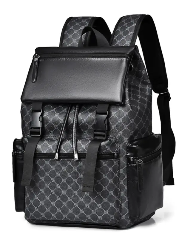 Fashionable Durable Geometric Pattern Backpack, Multi-functional Backpack, Casual Trendy Versatile High-quality Daily Commuti...