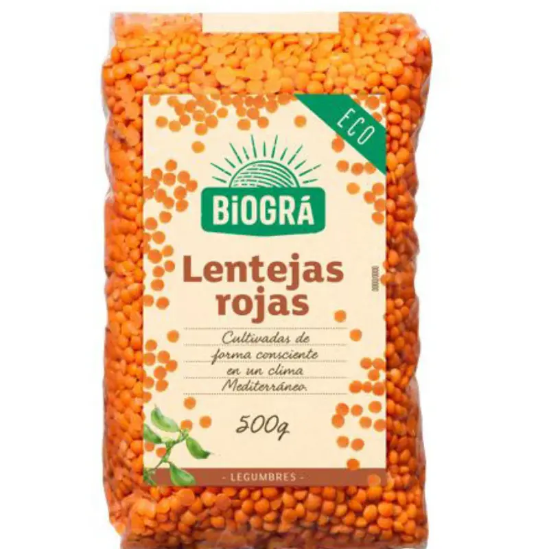 Biográ Red Lentils 500g Biogra