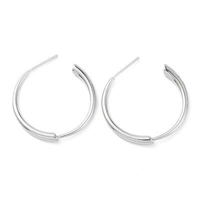 Rack Plating Brass Ring Stud Earrings for Women