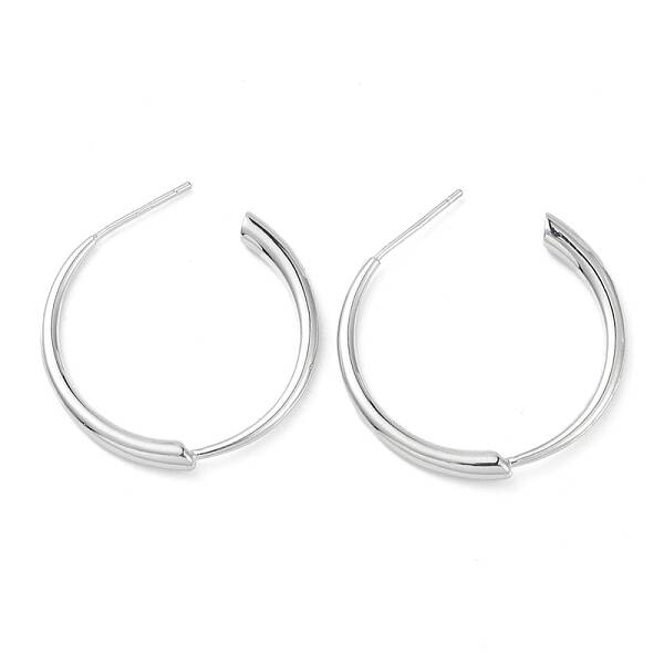 Rack Plating Brass Ring Stud Earrings for Women