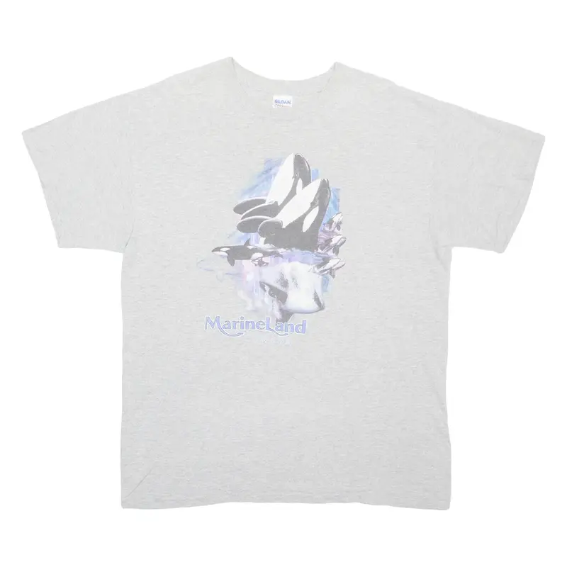 GILDAN Marineland Mens T-Shirt Grey L