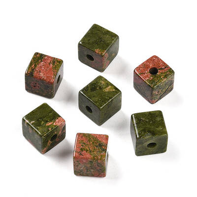 Natural Unakite European Beads