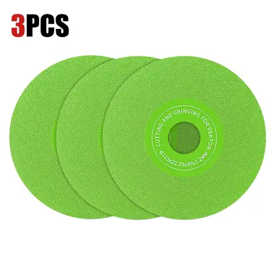 3PCS 4.5(115MM) 22.23mm Ultra-Thin Diamond Cutting Disc - Heat-Resistant Blade for Porcelain, Glass, Ceramic Tile - Angle G...