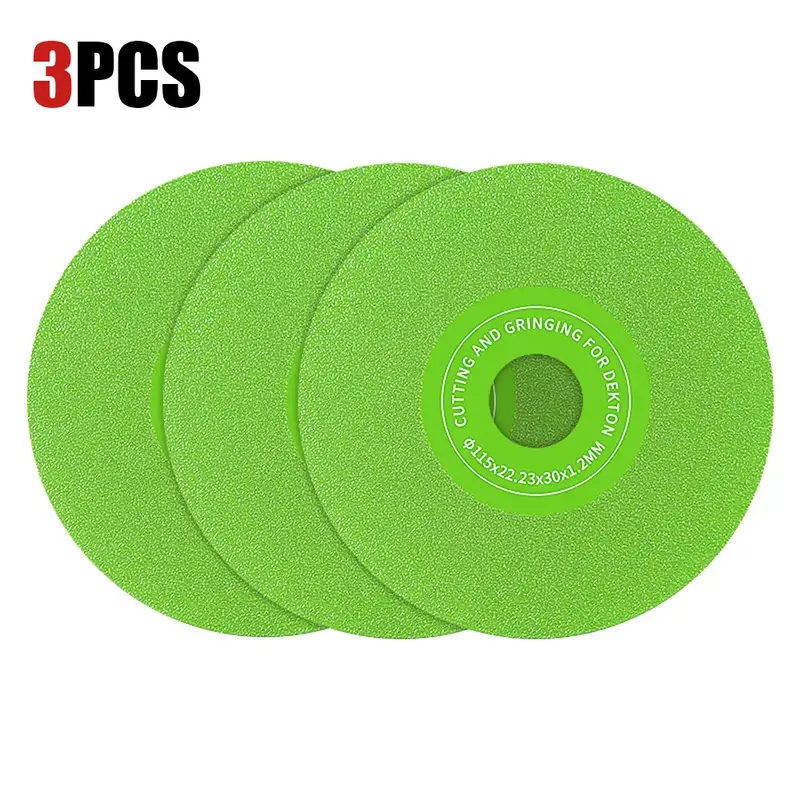 3PCS 4.5(115MM) 22.23mm Ultra-Thin Diamond Cutting Disc - Heat-Resistant Blade for Porcelain, Glass, Ceramic Tile - Angle G...