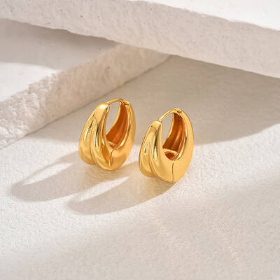 Classic Fashionable Brass Hoop Earrings for Women