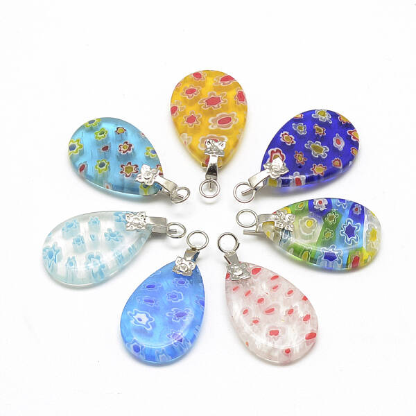 Handmade Millefiori Glass Pendants