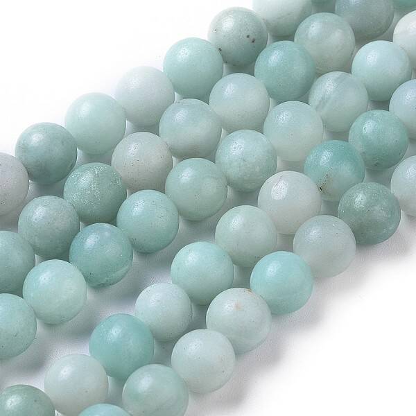 Round Natural Amazonite Bead Strands
