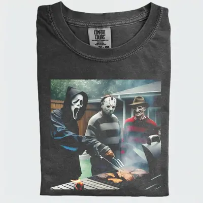 Retro Funny Ghost Face Micheal Myerrrs crossover episodes T-shirt, Funny Adult Halloween 2025 Tee Shirt, Halloween Apparel Me...