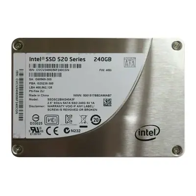 Intel SSDSC2BW240A3F | 520 240GB Multi-Level Cell SATA 6Gb/s 2.5-Inch Solid State Drive