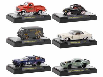 Auto Meets Set of 6 Cars IN DISPLAY CASES Release 76 Limited Edition 1/64 Diecast Model Cars by M2 Machines