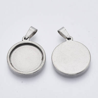 Non-Tarnish 201 Stainless Steel Pendant Cabochon Settings