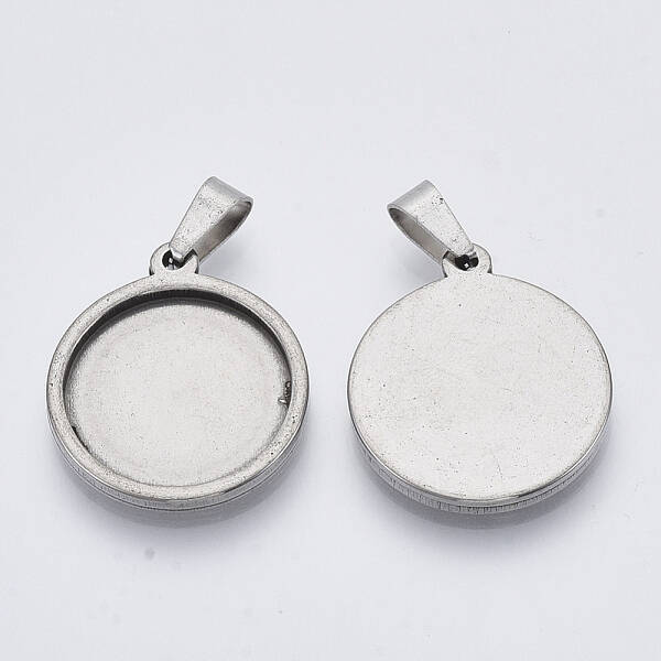 Non-Tarnish 201 Stainless Steel Pendant Cabochon Settings