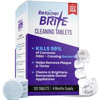 Retainer Brite – Cleaner Tablets for Retainers, Invisalign, Mouth & Night Guards | 120 Tablets (4-Month Supply, Made in USA...