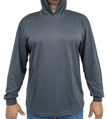 Hoodie Grey High Visibility Shirt / Air Cooling Flow w/ UV Protection