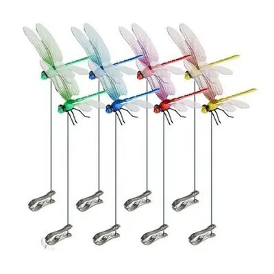 Indoor & Outdoor Fake Dragonfly Rod Clip, Dragonfly Clip Bug Repellent, 3D Artificial Dragonfly Hat Clips, Simulated Patio De...