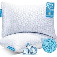 【Summer Pick】QUTOOL Cooling Bed Pillows Set of 2 for Sleeping, Adjustable Shredded Memory Foam Pillows 2 Pack for Hot Sle...