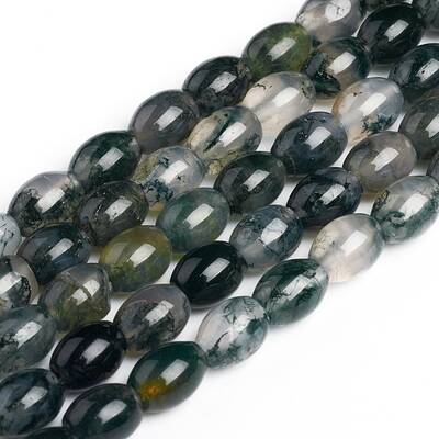 Natural Moss Agate Beads Strands