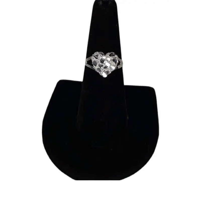 925 Heart Nugget Ring - Solid Sterling Silver