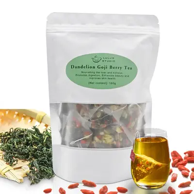 Dandelion Wolfberry Tea –  Organic Dandelion Goji Berry Chrysanthemum Cassia Tea  7 Herbal Flower Tea Blend（160g, 8g*20ba...
