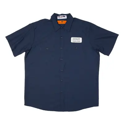 REED California State University USA Worker Shirt Blue Short Sleeve Mens XL