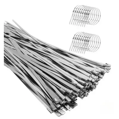 Stainless Steel Cable Ties, 100pcs/set Rust-resistant Multi-purpose Cable Ties for Machinery, Vehicles, Exhaust Wrap, Farms, ...