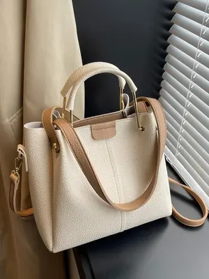 Women's Fashionable Solid Color Bag, Casual Versatile Zipper Shoulder Crossbody Bag for Daily Used, Trendy High-quality Daily...