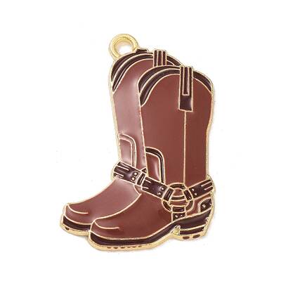 West Cowboy Theme Golden Plated Alloy Enamel Pendants