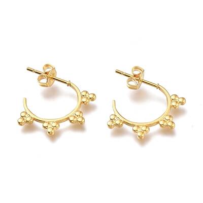 304 Stainless Steel Half Hoop Earrings