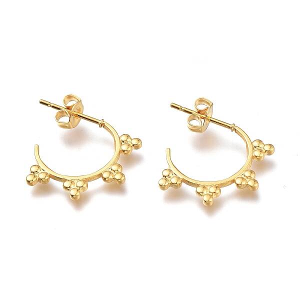 304 Stainless Steel Half Hoop Earrings