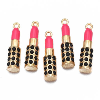 Rack Plating Alloy Enamel Rhinestone Pendants