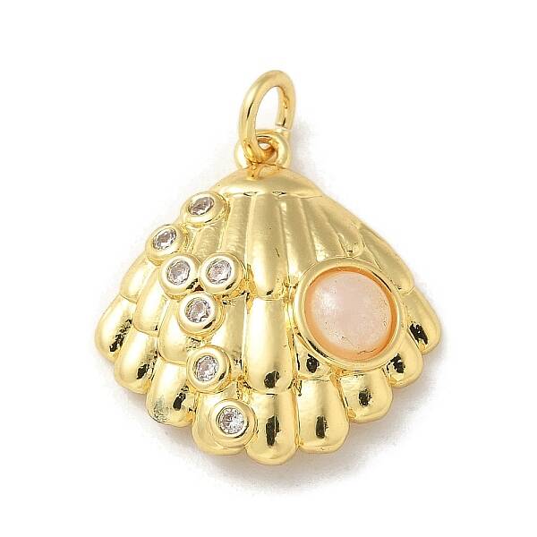 Brass Micro Pave Clear Cubic Zirconia Pendants