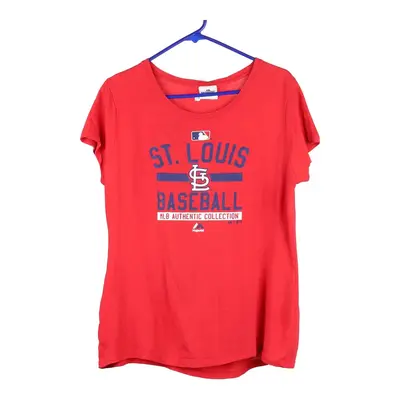 St. Louis Cardinals Majestic MLB T-Shirt - Large Red Cotton