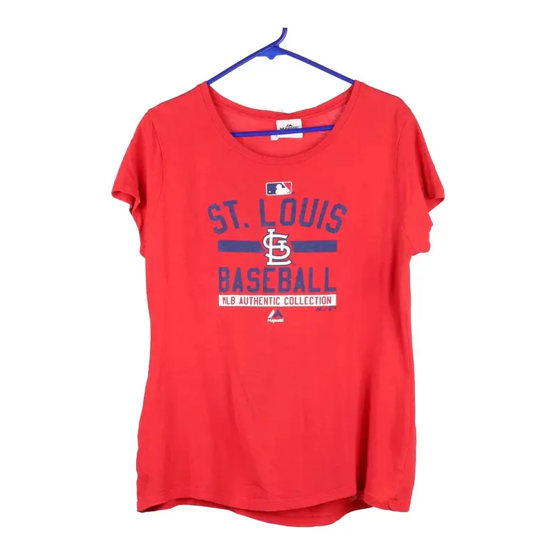 St. Louis Cardinals Majestic MLB T-Shirt - Large Red Cotton