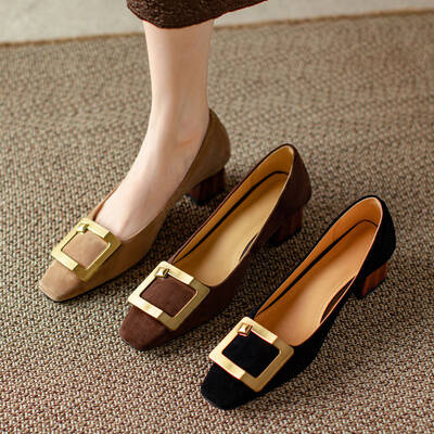 CHIKO Dakira Square Toe Block Heels Pumps Shoes