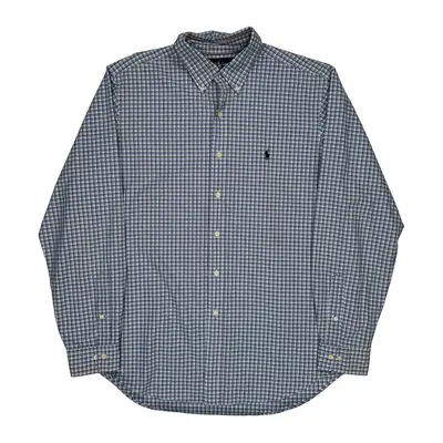 Classic Fit Ralph Lauren Checked Shirt - Large Blue Cotton
