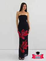 Women's Floral Print Bodycon Tube Dress, Formal Chic Elegant Strapless Tie Back Dress for Party Club Dating Beach Wear, Dress...