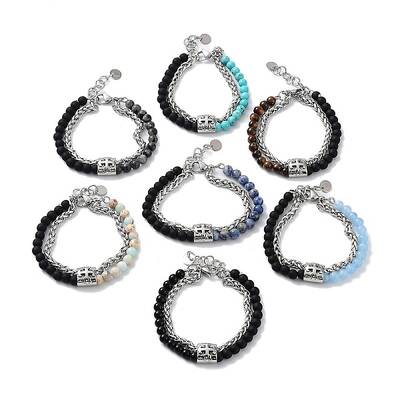 201 Stainless Steel Cross Chain Bracelets