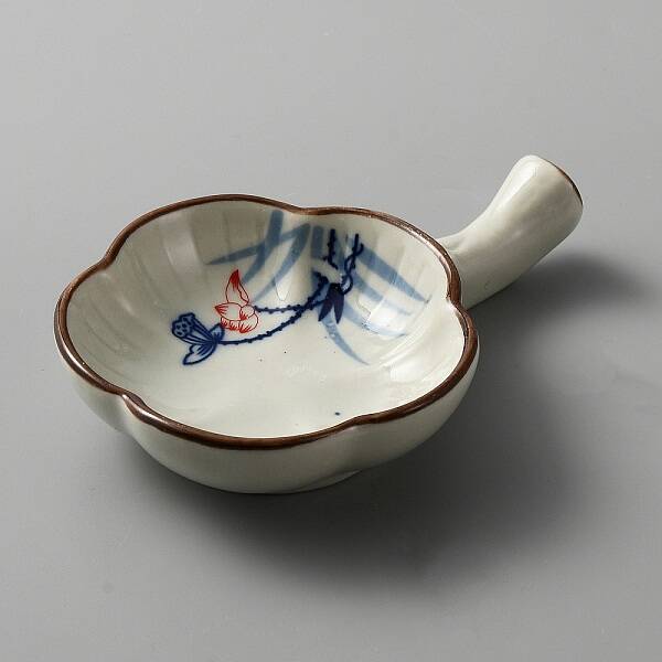 Flower Shape Ceramics Ink Plate with Handle