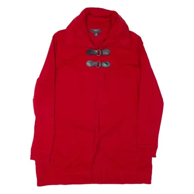 CHAPS Cardigan Red Tight Knit Collared Womens M