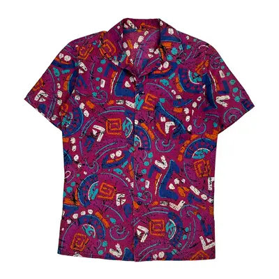 Unbranded Short Sleeve Shirt - Medium Multicoloured Cotton