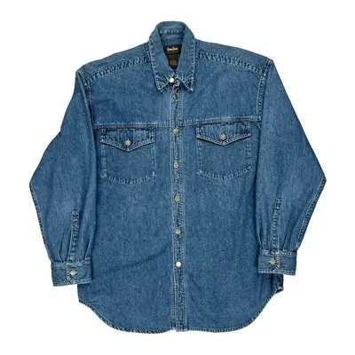 Neiman Marcus Denim Shirt - Large Blue Cotton