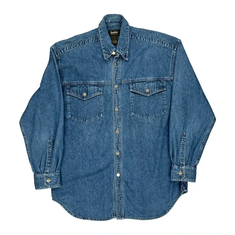 Neiman Marcus Denim Shirt - Large Blue Cotton