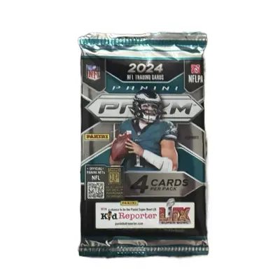 Panini 2024 Prizm Retail Pack Black & White Checkered Sports Trading Card Collectible with Silver Green Ice Parallels and Exc...
