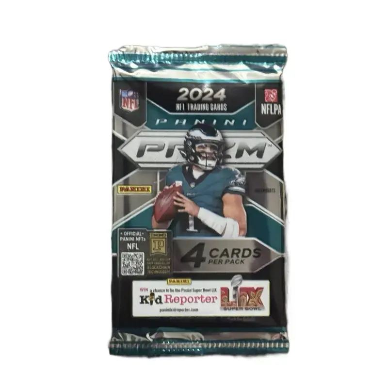 Panini 2024 Prizm Retail Pack Black & White Checkered Sports Trading Card Collectible with Silver Green Ice Parallels and Exc...