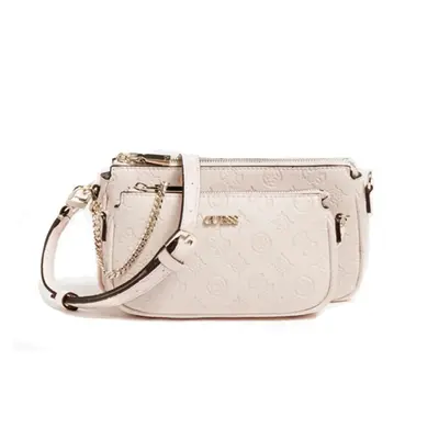 Guess, Dayane, Double, Fabric shoulder bag, Powder color, 24 x 13.5 x 4.5 cm, Women's