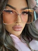 Punk Vintage Butterfly Frame Sunglasses for Everyday Use, Faux Pearl Decor Oversized Sunglasses for Men & Women, Modern Fash...