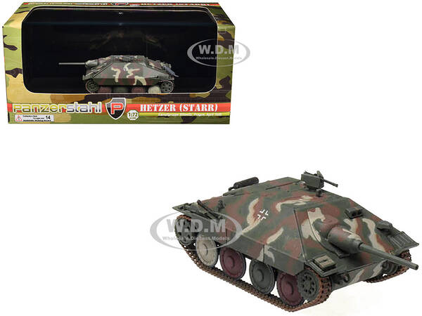 Hetzer (Starr) Tank Destroyer Kampfgruppe Milowitz, Prague (1945) German Army 1/72 Diecast Model by Panzerstahl