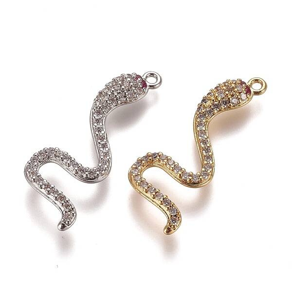 Brass Micro Pave Cubic Zirconia Pendants